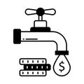 Earn money Half Glyph Style vector icon which can easily modify or edit