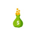 Earn money vector logo icon design. sack money vector icon symbol illustration. bag money vector illustration