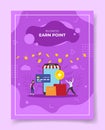 Earn point reward concept for template of banners, flyer, books cover, magazine