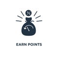 earn points icon. loyalty program, long term investment, income growth, loan payment concept symbol design, charity donation,