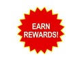 Earn rewards message on red star Royalty Free Stock Photo