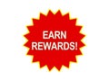 Earn rewards message on red star