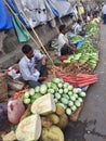 Street Vendors, Vegetable seller. Royalty Free Stock Photo