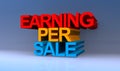 Earning per sale on blue Royalty Free Stock Photo