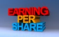 earning per share on blue Royalty Free Stock Photo