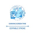 Earning screen time concept icon Royalty Free Stock Photo