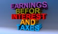 Earnings befor interest and taxes on blue Royalty Free Stock Photo