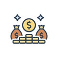 Color illustration icon for Earnings, stipend and salary