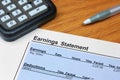 Earnings Statement Royalty Free Stock Photo
