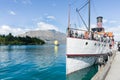 Earnslaw docked at Queenstown's Lake Wakatipu. Royalty Free Stock Photo