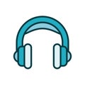 Earphone audio line style icon