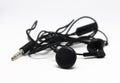 Earphone. Black Earphones Isolated on White background Royalty Free Stock Photo