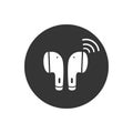 Earphone bluetooth icon design. Earphone icon in modern flat style design. Vector illustration