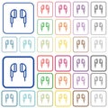 Earphone outlined flat color icons Royalty Free Stock Photo