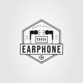 earphone, headphone or headset for phone logo vector illustration design Royalty Free Stock Photo