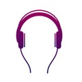 Earphone icon. Listen to stereo music with an audio player