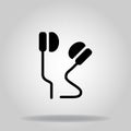 Earphone icon or logo in glyph