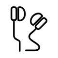 Earphone icon or logo in outline