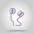 Earphone icon or logo in pastel color