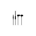 Earphone icon. Simple style music festival poster background symbol. Earphone brand logo design element. Earphone t-shirt printing