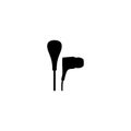 Earphone icon. Simple style music festival poster background symbol. Earphone brand logo design element. Earphone t-shirt printing