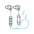 earphone line icon, outline symbol, vector illustration, concept sign