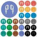 Earphone round flat multi colored icons Royalty Free Stock Photo