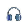 earphones audio device technology vector ilustration