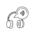 earphones audio device technology vector ilustration