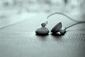 Earphones close up view Royalty Free Stock Photo