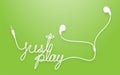 Earphones, Earbud type white color and just play text made from