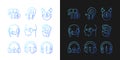 Earphones gradient icons set for dark and light mode Royalty Free Stock Photo