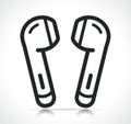 Earphones icon isolated line design