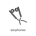 Earphones icon. Trendy modern flat linear vector Earphones icon