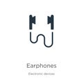 Earphones icon vector. Trendy flat earphones icon from electronic devices collection isolated on white background. Vector Royalty Free Stock Photo