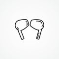 Earphones line icon. Earbuds web icon