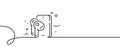 Earphones line icon. Mobile accessories sign. Continuous line with curl. Vector