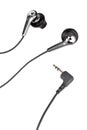 Earphones and mini jack plug Royalty Free Stock Photo