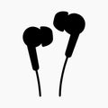 Earphones with noise cancelling flat design Royalty Free Stock Photo