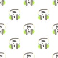 Earphones pattern seamless vector