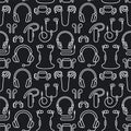 Earphones seamless pattern