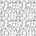 Earphones seamless pattern