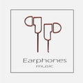 Earphones vector icon eps 10. Headphones music simple isolated outline illustration Royalty Free Stock Photo