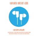 Earphones vector icon eps 10. Simple isolated illustration Royalty Free Stock Photo