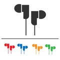 Earphones vector icon eps 10. Simple isolated illustration Royalty Free Stock Photo