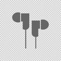 Earphones vector icon eps 10. Simple isolated illustration Royalty Free Stock Photo