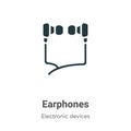 Earphones vector icon on white background. Flat vector earphones icon symbol sign from modern electronic devices collection for Royalty Free Stock Photo