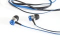 Earphones on white Royalty Free Stock Photo