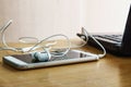 Earphones white Royalty Free Stock Photo