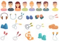 Earplugs icons set cartoon vector. Ear plug protection Royalty Free Stock Photo